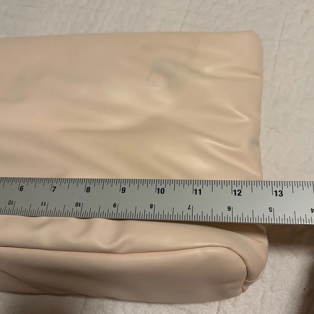 Patrick Ta Major Glow Makeup Bag Peach Vegan Leather Padded Oversized Pouch